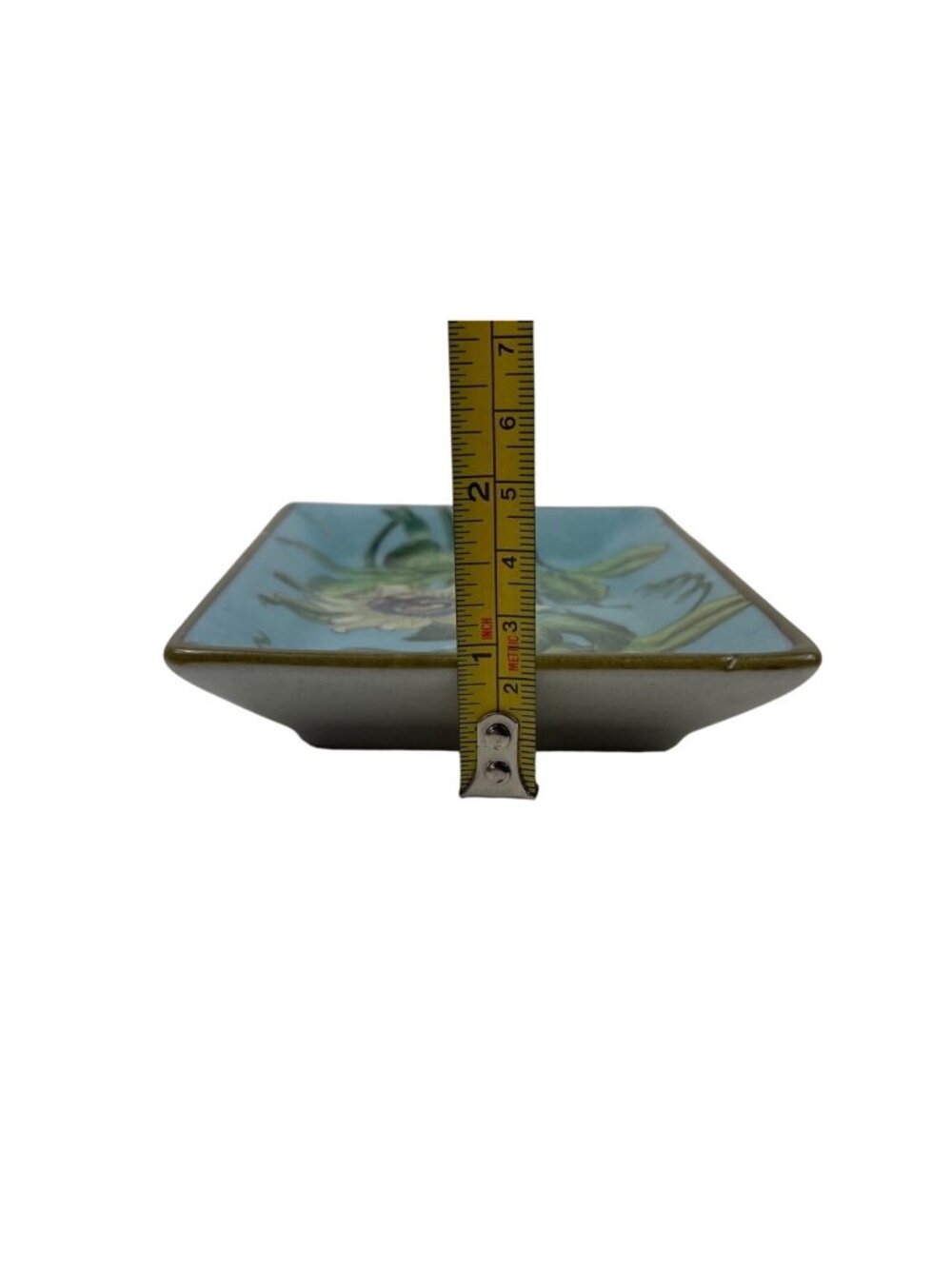 Hand-Painted HomArt Rectangular Ceramic Tray Passionflower Design Decorative - Picture 10 of 10